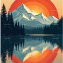 Landscape Paint by Numbers Kit for Adults - DIY Sunset Mountain Reflection on Lake Painting on Canvas 16x20In, Acrylic Paint Set for Beginners, Nature Wall Art for Home Decoration or Gifts