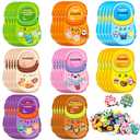 SpringFlower Valentines Day Cards For Kids, 24 Valentine Cards With 72 Shoe Charms Bulk, Valentine Exchange Card for Boys Girls, Classroom School Gift Exchange Prizes Party Favors Suppy