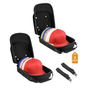 Allgawise Set of 1 Hard Hat travel Cases for Baseball Caps - Hat Storage Organizer Holder with Handle, Shoulder Strap and Trolley Sleeve, Protect up to 10 Hats for Outdoor and Home Storage, Black