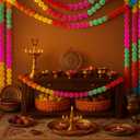 XunYee 10 Pcs 5 ft Marigold Garland for Decoration Long Strands Marigolds Flowers Makar Sankranti Decorations Lohri Party for Home Indian Wedding Decor Fiesta Puja Pooja Temple (Colorful)