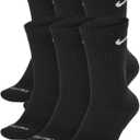 Nike Crew Socks (6 Pair) Large, Black