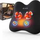 Back Massager with Heat, Cordless Back Massage for Pain Relief Deep Tissue, 4D Shiatsu and Percussion Massage Pillow, Lower Back Massager for Office Chair, Gifts for Women Men Christmas, Black