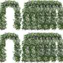 10 Sets Artificial Greenery Garlands Bulk Total 55.8 Feet Silver Dollar Eucalyptus Garland with Fake Willow Vines for Baby Shower Rustic Wedding Arch Swag Table Runner Home Spring Decoration