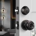 Goldenwarm 3 Pack Entry Door Lock with Deadbolt Keyed Unlike, Oil Rubbed Bronze Exterior Door Knobs with Single Cylinder Deadbolt, Stainless Steel Front Door Lock Sets for Rental Properties & Offices