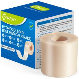 Hydrocolloid Roll for Wound Care, 2in x 16ft Large Hydrocolloid Bandages Patch with Self-Adhesive, Fast Healing, for Acne, Pimple, Burn, Blister, Cuts, Sterile and Waterproof Wound Dressing