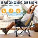 Oversized Camping Chairs for Adult - Heavy Duty Padded Portable Folding Chair XL Collapsible Camp Chair with Cup Holder Side Pocket for Outdoor Lawn Beach Sport Fishing Support 500LBS, Plaid, Single