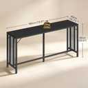 YATINEY 70.9" Bar Table, Long Counter Bar Height Table, Rectangular Bar Pub Table with Metal Frame, for Dining Room, Living Room, Kitchen, Balcony, Black BT13BB, 70.9" L x 15.7" W x 35.8" H
