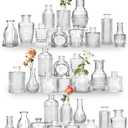 Mini Bud Vases Set of 32 As Wedding Centerpieces for Tables,Clear Bud Vases for Flowers,Small Flower Vases Suitable for Birthday Party,Anniversary,Wedding Reception,Baby Shower (Clear, 32PCS)