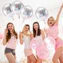 PEUTIER 4pcs Big Disco Ball Balloons, Disco Ball Ballons Decorations Big Disco Ball Balloons Mirror Ball Balloons for 70s Baby Shower Birthday Festival Ceremony Dance Party