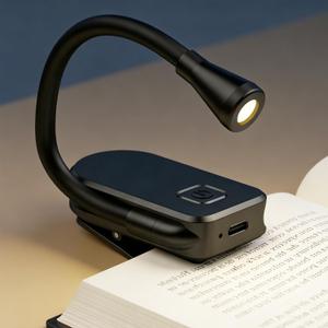 Clip on Book Light, 3 Light Colors and stepless Brightness Adjustment, 360 Flexible, Small Lightweight Clip On Book Reading Light for Studying and Reading