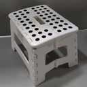 TRY & DO 2 PCS Folding Step Stool 9 Inch Non-Slip Surface Step Stool with Portable Handle for Kids, Adults Bathroom Kitchen Bedroom, Holds up to 300 LBS, White