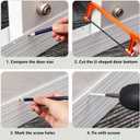 Yaocom 2 Pack U Shape Screw on Under Door Seal 36 Inch Aluminum and Rubber Door Threshold Extension with Draft Stopper for Home Prevents Hot, Cold Air, Dust, Insects, Suitable for 1-3/4 Inch, White