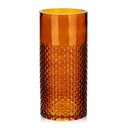 Amber Glass Cylinder Vase for Flowers, 8.7" x 4" Thickened Votive Candle Holder Modern Hydroponic Ornament for Home Living Room Wedding Centerpieces Office Table Decor
