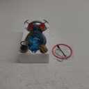 WOSIBO Hummingbird Feeder for Outdoors Patio Large 32 Ounces Colorful Hand Blown Glass Hummingbird Feeder with Ant Moat Hanging Hook, Rope, Brush and Service Card (Blue-Firework)