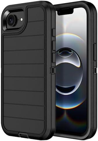 Paprose for iPhone 16e Case Heavy Duty 3-Layer[Shockproof][Dropproof][Dust-Proof] Military Grade Rugged Full Body Protection Cover Case for Apple iPhone 16e 6.1 inch 2025,Black