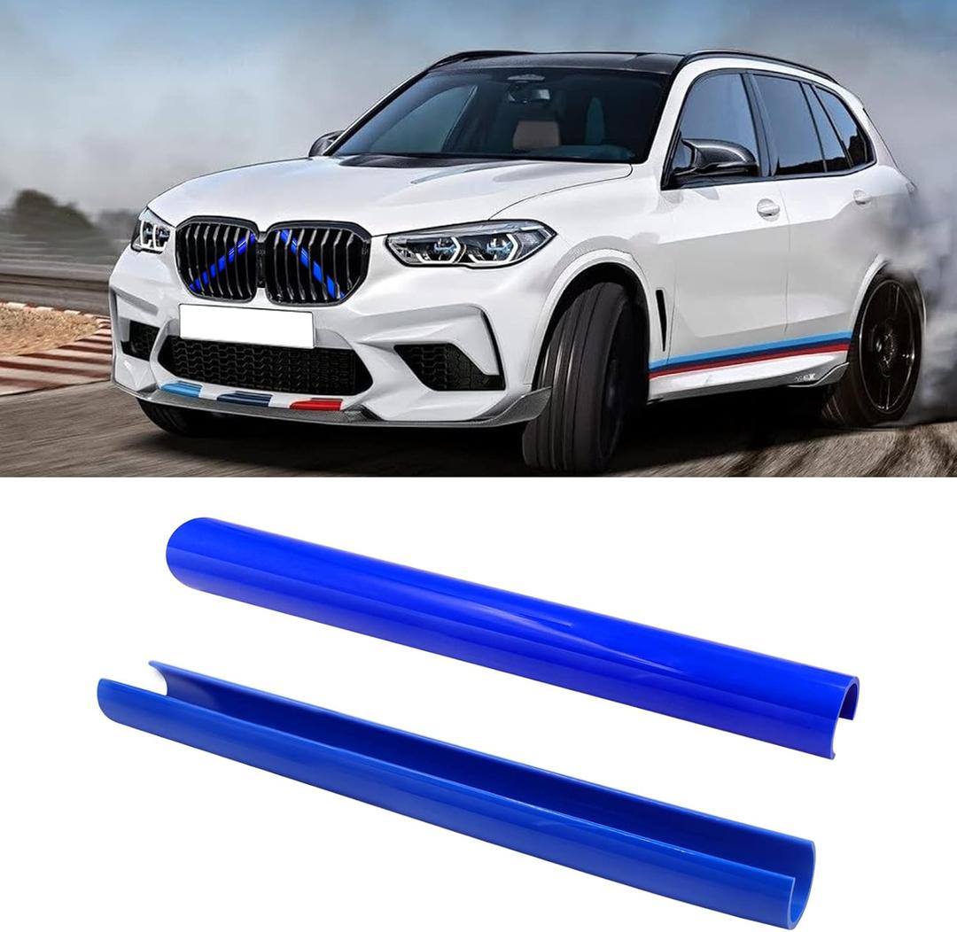 Jaronx Compatible with BMW V Brace Cover,Grille Inserts V Bar Brace Wrap Covers Compatible with BMW X3 F25 G01/ X4 F26 G02/X5 E70 F15 G05/X6 E71 F16 G06/X7 G07,Front Grill Insert Stripes(Blue)