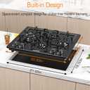 24 Inch Gas Cooktop, 4 Burner Built-In, Natural Gas Preset