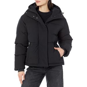 Amazon Essentials Women's Short Waisted Puffer Jacket (3X, Black)