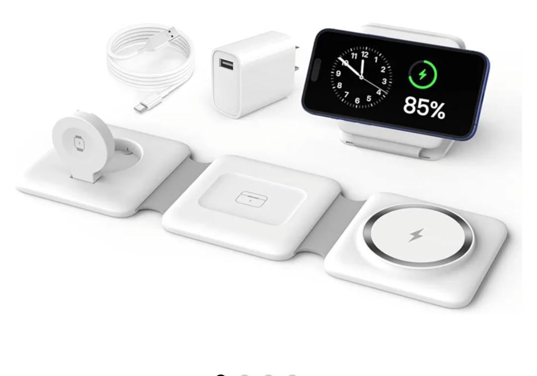 Wireless Charger 4 in 1 for Apple Charging Station for iPhone 17 Pro Max/16/15 Series, AirPods Pro 2, iPad Stand, Watch Charger for iWatch Series 10/9/8, Wireless Charging Station for Multiple Devices