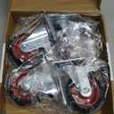 4" Swivel Caster Wheels with Safety Dual Locking and Rubber Tire Wheels, Heavy Duty - 300 Lbs Per Caster for Workbench, Cart, Trolley, Dolly, Cabinet, Compact Rubber Castor Wheels, 4-Packs