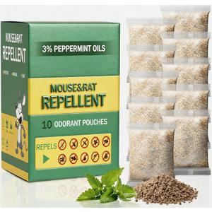 Mole Repellent Pouches for Yard Outdoorto Mouse Repellent Pouches 10Pack Squirrel Repellent Pouches Groundhogs Repellant Outdoor Nature Mouse Deterrent for Indoor Outdoor Use, for Garden & Home