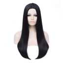 Long Black Wig Women's Long Straight Middle Part Synthetic Halloween Costume Full Wig (Black)