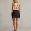 Maacie Maternity Tennis Golf Skorts Built-in Short with Pockets Cross Waist Low-Rise (Black, S)