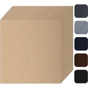 62" x 16" Self Adhesive Carpet Floor Peel Tile, 20 Pcs Commercial & Home Square Carpet Tiles, Peel and Stick, Easy DIY Installation for Kitchen, Dining Room, Bedrooms & Bathrooms (Light Beige)
