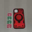 for iPhone 11 Case Magnetic,for iPhone XR Case Compatible with MagSafe,with 1 Tempered Glass Screen Protector,Built-in Stand Ring Military Grade Drop Heavy Duty Protection Shockproof Phone Red