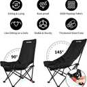 Naturehike Seastar Padded Camping Chair, Oversized 2-Position Adjustable Folding Chair, Portable Camp Chair with Side Pocket & Carry Bag, 20.5 X 13.8 X 35.4 Inches