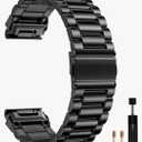 GEAK Quick Fit 22mm Watch Band Compatible with Garmin Fenix 8 47mm / Fenix 6/5 / Fenix 7, Lightweight Metal Wrist Strap with Stainless Steel Buckle for Fenix 6 Pro/7 Pro/5 Plus Watch
