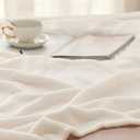 Bedsure Fleece Throw Blanket for Couch Cream - Lightweight Plush Fuzzy Cozy Soft Blankets and Throws for Sofa, 50x60 inches