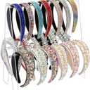 Headband Holder Headband Organizer, Acrylic Headband Holder Organizer, 2-Tier Clear Headband Display Stand, Headband Storage Rack for Girls and Women (Modern)