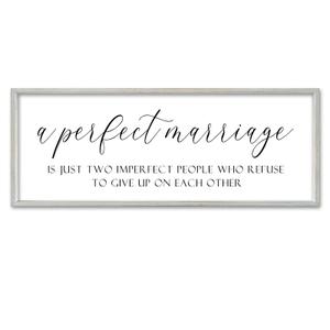 SRSZHIYUE A Perfect Marriage Wedding Decor Sign, White, 40"×15"