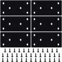HOUYITOU 19PCS 3.11 x 1.57 inch Black Flat Mending Plate, Metal Bracket with Holes, Straight Steel Brace Fixing Joining Plate for Wood with 36PCS Screws