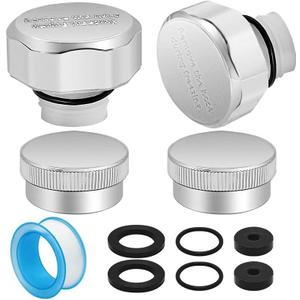 2PCS Outside Faucet Repair Kit(Fine Thread), ASSE 1019-A Vacuum Breaker Repair Kit, Anti Siphon Valve Replacement, Vacuum Breaker Replacement with 2PCS 3/4"GHT Garden Hose End Caps