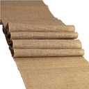 Ling's moment 12 x 70 Inches Jute Farmhouse Table Runner Burlap Table Decor Bamboo for Winter Rustic Wedding Decorations Woodland Baby Shower Country Kitchen Boho Out Table Decor, 6 Pack
