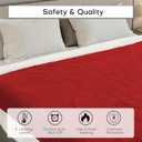 Electric Heated Blanket 72"x84" Full Size for Safe All Night Rest, Dual-Sided Microplush Sherpa for Bedroom Couch Use, 4 Heat Settings & 10 Hours Auto Off Energy Saving, Machine Washable Bright Red