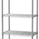 SINGAYE 5 Shelves Storage Shelf Wire Closet Bathroom Organizers Metal Pantry Kitchen Garage Shelving Unit Laundry Room Organization Home Rack Net Basket White with Wheels (5-Silver 14"D X 24"W X 61"H, Silver)