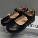 DREAM PAIRS Girls School Uniform Shoes Mary Jane Black Flats (1 Little Kid)