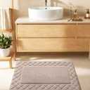 Color&Geomety Brown Bathroom Rugs, Ultra Soft Plush Bathroom Mat Super Absorbent Microfiber Fabric, 17"x30", Washable, Non Slip Bath mats for Outside Shower, Tub, Home Decor (1'5" x 2'6" (Rectangular))