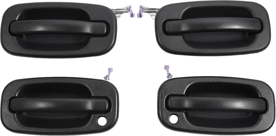 Exterior Door Handle Set, Compatible with 1999-2007 Chevy Silverado Suburban Tahoe Avalanche, GMC Sierra Yukon, Cadillac Escalade, Front & Rear Left Driver & Right Passenger | 15034986 15721571 77262 (FL & FR & RL & RR (4PCS))