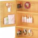 Medicine Cabinet Door Organizer, 8-Pack Bathroom Mirror Cabinet Door Storage, Clear Acrylic Cosmetic Display Case Adhesive Wall-Mounted Shelves Vanity Makeup Organizers Caddy Holder for Lipstick