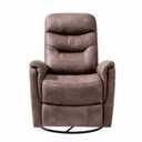 Lakeview Swivel Glider Recliner 30.7L x 37.8D x 41.7H Brown Faux Leather