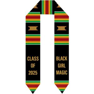 Black Girl Magic Grads Scarf African American Class of 2025 Graduation Stole Scarf
