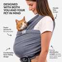Cat Sling Carrier for Small Pets Anti-Anxiety Cat Sling, Kitten Pouch Pet Sling in Gray Black Blue Green Pink Yellow (Gray, Large)