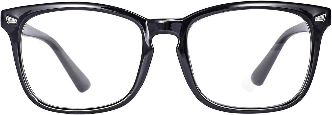 MAXJULI Blue Light Blocking Glasses,Computer Reading/Gaming/TV/Phones Glasses for Women Men(Shiny Black) (Shiny Black)
