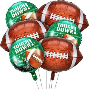 Sumind 6 Pieces 26 & 18 Inch Football Balloons Set Football Party Decorations Sports Foil Rugby Ball Balloons for Birthday Tailgate Game Day, Sports Event(6 Pieces)