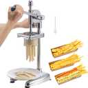 VEVOR Super long French Fry Squeezer, Commercial Fried Potato Strips Maker, Extra Long Japanese Style French Fries Maker with Pull-out Extruder, Manual Mashed Potato Extruder for Food Truck, Kitchen