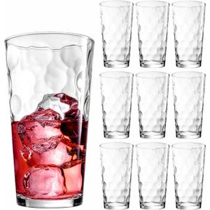 Highball Drinking Glasses Set of 7 Glass Cups by Home Essentials, 17 Oz. Glassware, for Water, Juice, Cocktails, Iced Tea